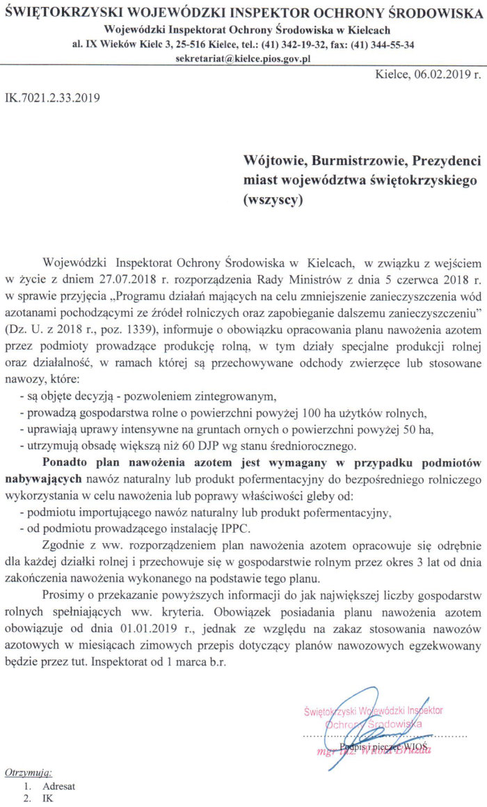 Plan nawoenia azotem Kielce