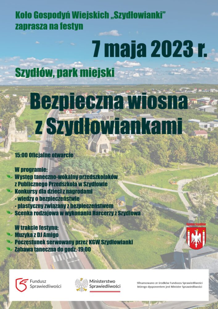 KGW Szydłowianki zapraszają na festyn Bezpieczna wiosna z Szydłowiankami, 7 maja 2023